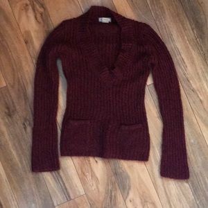 royal purple knitted sweater.